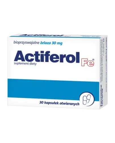 Actiferol Fe, 30mg, 30 kapsułek - Z bioprzyswajalnym żelazem w kapsułkach otwieranych, również dla kobiet w ciąży