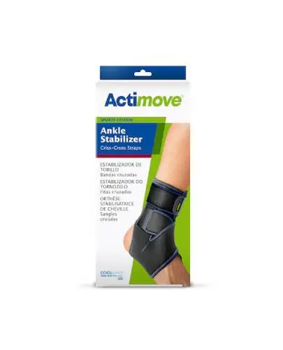 Actimove Sports Edition Stabilizator stawu skokowego skrzyżowane paski, rozmiar uniwersalny, 1 sztuka - Posiada krzyżujące się paski, które zapewniają wsparcie i pomagają złagodzić dyskomfort