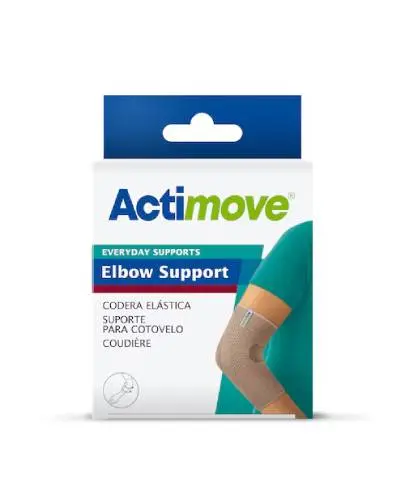 Actimove Everyday Supports L, beżowa opaska na łokieć, 1 sztuka - Bezszwowy anatomiczny kształt zapewnia dobre dopasowanie