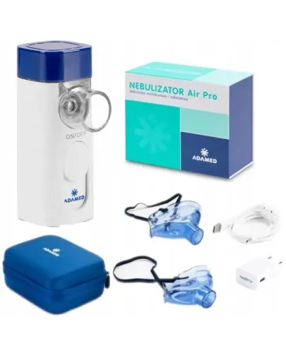 Adamed Nebulizator Air Pro inhalator siateczkowy - Wyrób medyczny klasy II a do nebulizacji w przypadku chorób górnych i dolnych dróg oddechowych