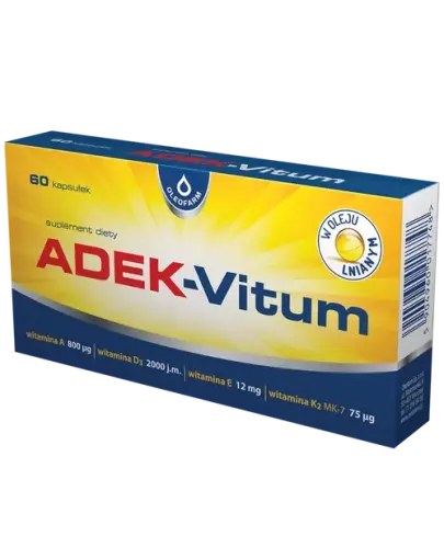 ADEK-Vitum, 60 kapsułek - Z witaminami A, D3, E oraz K2