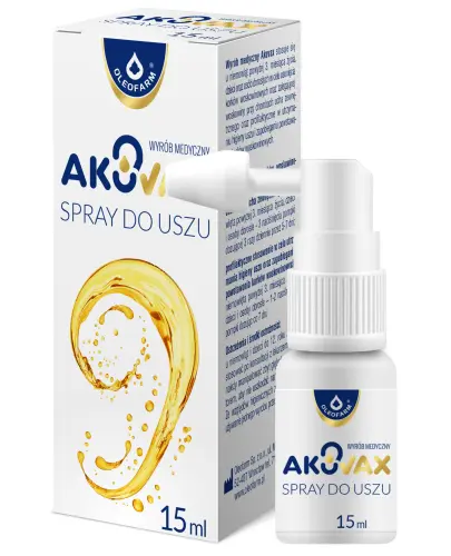 Akuvax spray do uszu, 15ml - Spray z oliwą oliwek, wspomaga usuwanie zalegającej woskowiny.