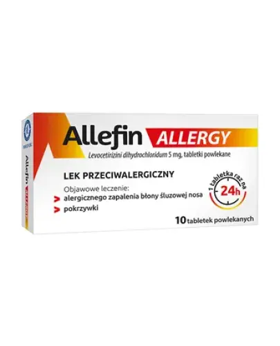 Allefin Allergy 5 mg, 10 tabletek powlekanych - Dla dorosłych, młodzieży i dzieci w wieku od 6 lat.