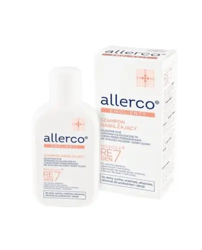 Allerco, szampon nawilżający, 200 ml - Szampon z łagodnymi substancjami myjącymi pochodzenia naturalnego