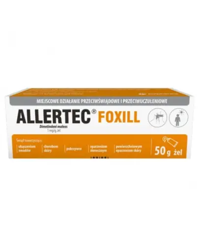 Allertec Foxill 1 mg/g, 50 g - Allertec Foxill ma postać żelu do stosowania na skórę. 