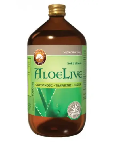 AloeLive Sok z aloesu, 1000 ml - Sok aloesowy (Aloe vera) 99,7%