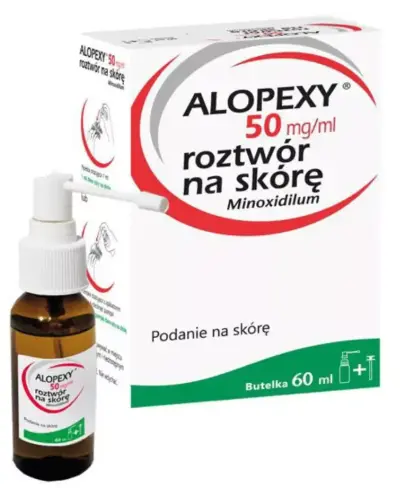 Alopexy, 50 mg/ml, roztwór na skórę, 60 ml - Roztwór z minoksydylem, substancją stymulującą wzrost włosów