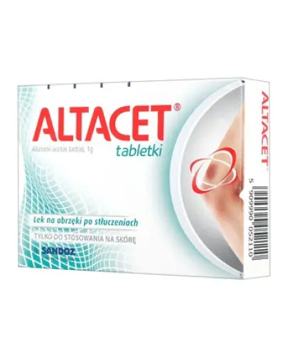 Altacet 1 g, 6 tabletek - Na obrzęki po stłuczeniach, do stosowania na skórę.