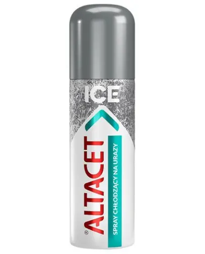 Altacet Ice, chłodzący spray, 130ml - Wyrób medyczny z mentolem, chłodzi, ściąga i zmniejsza obrzęk po urazach