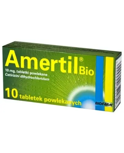 Amertil Bio 10 mg, 10 tabletek powlekanych - Alergiczne zapalenie błony śluzowej nosa