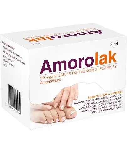 Amorolak, 50 mg/ml, lakier do paznokci leczniczy, 3 ml - Leczniczy lakier do paznokci z amorofiną