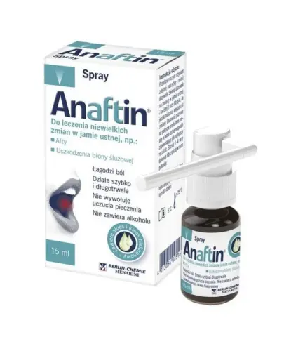 Anaftin spray na afty, 15 ml -  Łagodzący dolegliwości w jamie ustnej