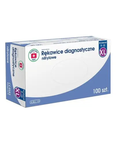 Apteczka ABC Rękawice diagnostyczne nitrylowe XL, 100 sztuk - Rękawiczki jednorazowe