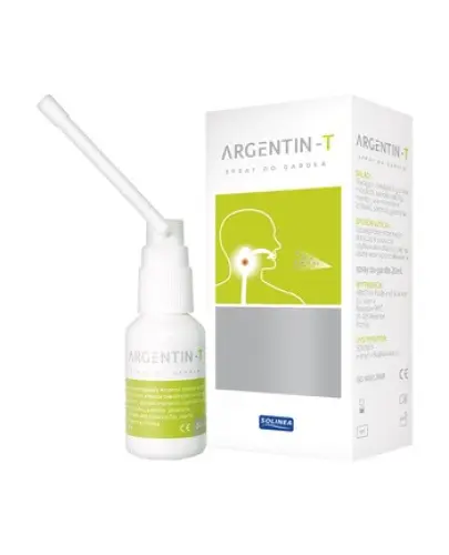 Argentin-T spray do gardła, 20ml - Aerozol z nanokoloidem srebra i mentolem, łagodzi podrażnienia oraz leczy stany zapalne gardła