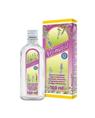 Aromatol, 100ml - Koncentrat do sporządzania roztworu do płukania jamy ustnej i gardła, a także roztwór doustny, do stosowania na skórę i do sporządzania inhalacji parowej