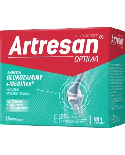 Artresan Optima, 90 kapsułek - Suplement diety z formułą MEDIflex i glukozaminą