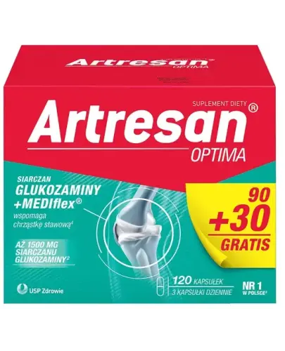 Artresan Optima, 120 kapsułek  - Z formułą MEDIflex i glukozaminą