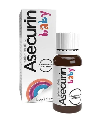 Asecurin Baby krople, 10 ml - Ze szczepem bakteryjnym Lactobacillus rhamnosus GG