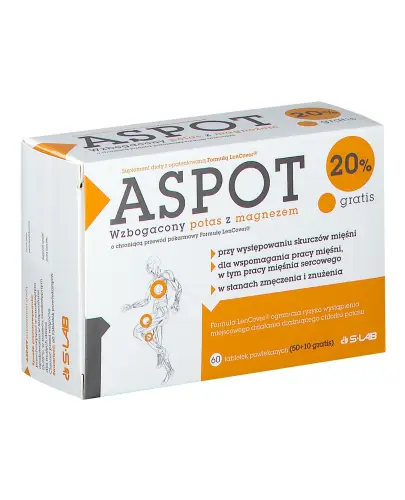 Aspot, 60 tabletek powlekanych - Suplement diety z magnez i potasem