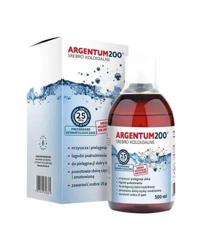 Aura Herbals Argentum200 Srebro Koloidalne 25 ppm, 500 ml - Sporządzony na bazie wody demineralizowanej