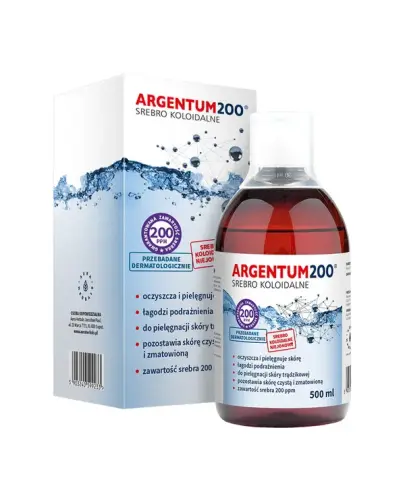 Aura Herbals Argentum200 Srebro Koloidalne 200 ppm, 500 ml - Do pielęgnacji skóry trądzikowej