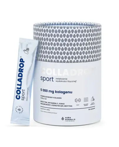 Aura Herbals Colladrop Sport Kolagen morski 5 000 mg, 30 saszetek - Smak mango-marakuja