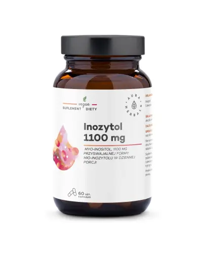 Aura Herbals Inozytol 1100 mg Myo-Inositol, 60 kapsułek - Roślinne kapsułki Vcaps®