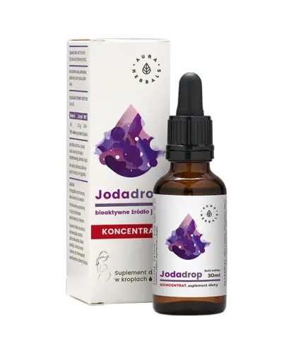 Aura Herbals Jodadrop Bioaktywne źródło jodu koncentrat, 30 ml - Wygoda użycia, butelka z precyzyjnym aplikatorem