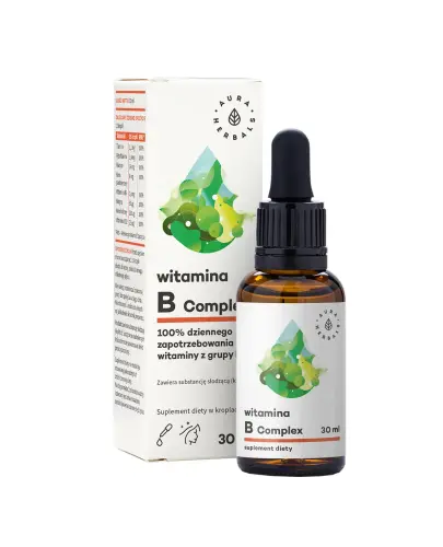 Aura Herbals Witamina B Complex, 30 ml - Suplement diety w kroplach