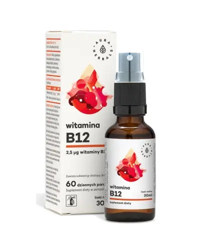 Aura Herbals Witamina B12, 30 ml - Wegański suplement diety w aerozolu