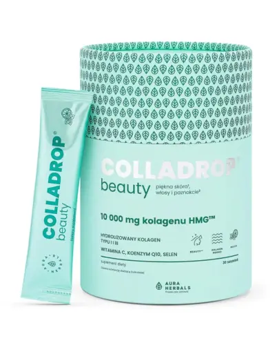 Aura Herbals Colladrop Beauty kolagen HMG 10 000 mg mojito, 30 saszetek - Zawiera substancję słodzącą (sukraloza)