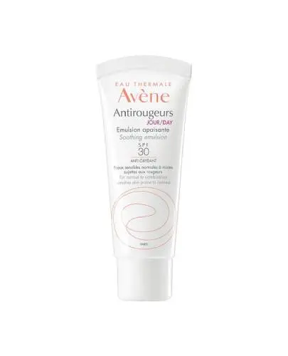 Avene Antirougeurs Jour, kojąca emulsja na dzień SPF 30, 40 ml  - Łagodzi, redukuje i zapobiega zaczerwienieniom skóry