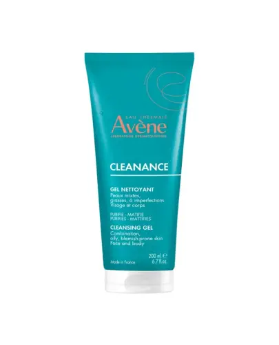 Avene Cleanacne Żel oczyszczający, 200 ml - Fizjologiczne pH i biodegradowalna formuła