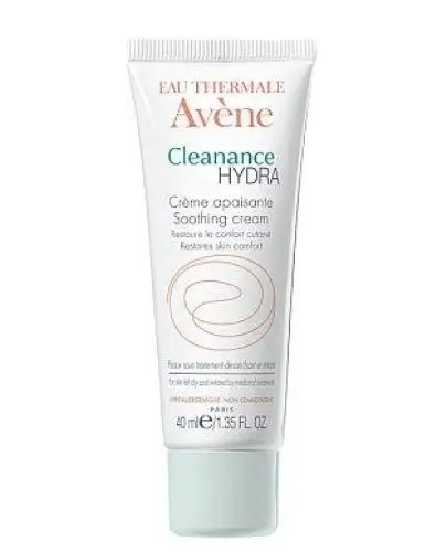 Avene Cleanance Hydra Krem łagodzący, 40 ml - Lekki krem naprawczy do skóry z niedoskonałościami, skłonnej do podrażnień