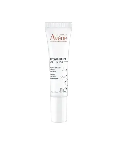 Avene Hyaluron Activ B3 Krem pod oczy o potrójnym działaniu korygującym, 15 ml - Redukuje cienie pod oczami, zmniejsza obrzęki, minimalizuje widoczność zmarszczek