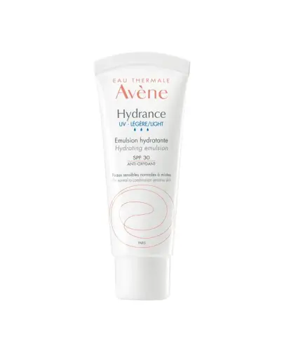 Avene Hydrance UV Lekka emulsja nawilżająca SPF 30, 40 ml - Pozostawia skórę nawilżoną, elastyczną i chronioną przez cały dzień