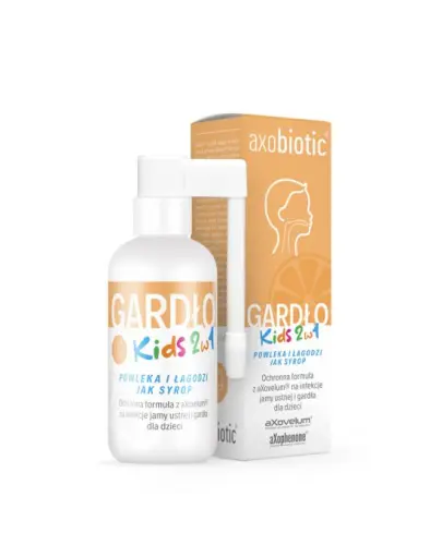 Axobiotic Gardło Kids 2w1, spray 30 ml - Powleka i łagodzi infekcje jamy ustnej i gardła u dzieci