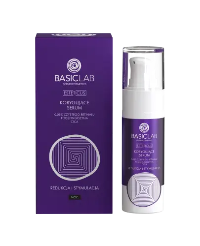 BasicLab Korygujące serum, 30 ml - Spowalnia procesy starzenia, redukuje niedoskonałości