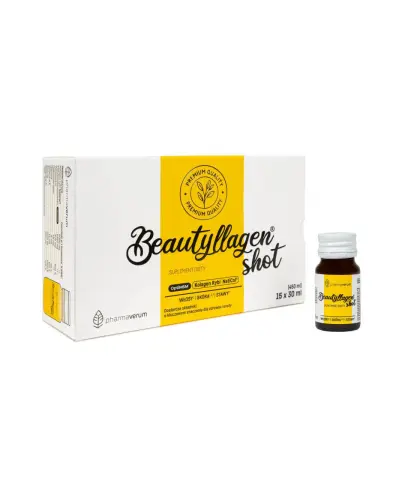 Beautyllagen Shot o smaku mango  i pomarańczy, 15 x 30 ml