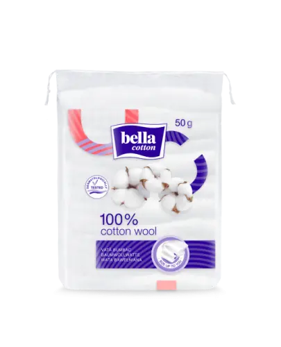 Bella Cotton Wata bawełniana, 100 g - Do użytku domowego i w gabinetach kosmetycznych