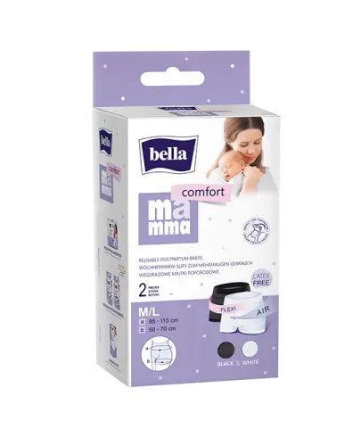 Bella Mamma Comfort Majtki poporodowe wielokrotnego użytku M/L, 2 sztuki - Wielorazowe majtki poporodowe