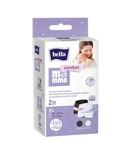 Bella Mamma Comfort Majtki poporodowe wielokrotnego użytku XL, 2 sztuki - Wielorazowe majtki poporodowe