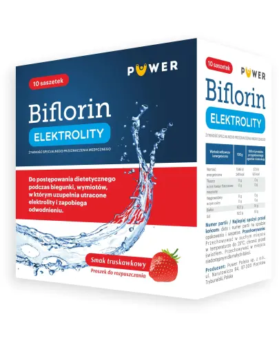 Biflorin Elektrolity, 10 saszetek - Do stosowania dietetycznego, uzupełnia utracone elektrolity