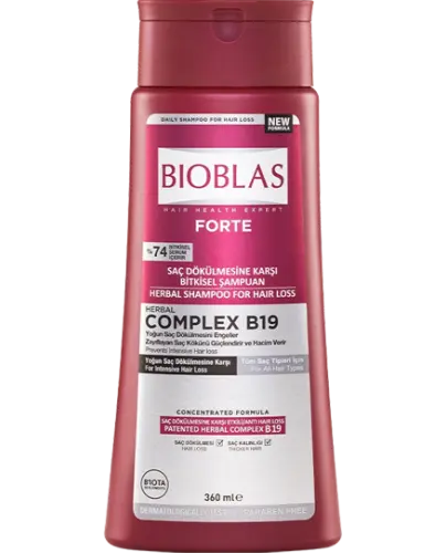 Bioblas Forte Complex B19, szampon przeciw intensywnemu wypadaniu włosów, 360 ml - Odżywczy produkt do pielęgnacji włosów i skóry głowy