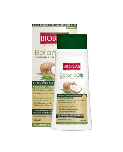 Bioblas Botanic Oils szampon z olejem kokosowym, 360 ml - Intensywnie nawilża i wzmacnia włosy