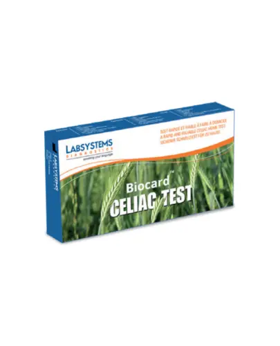 Biocard Celiac Home Test na nietolerancję glutenu, 1 sztuka - Szybki test do wykrywania celiakii i nietolerancji glutenu w domowych warunkach