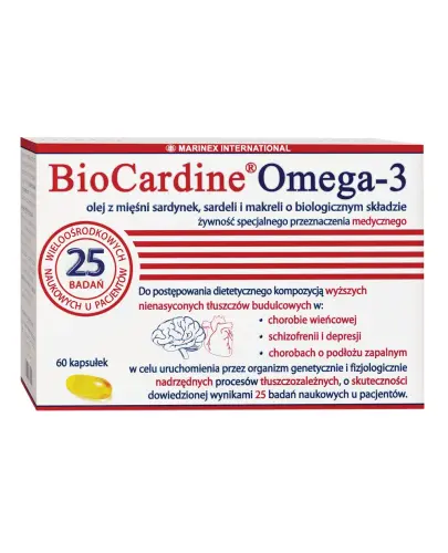 Marinex BioCardine Omega 3, 60 kapsułek - Wspierają pracę układu nerwowego i krążenia