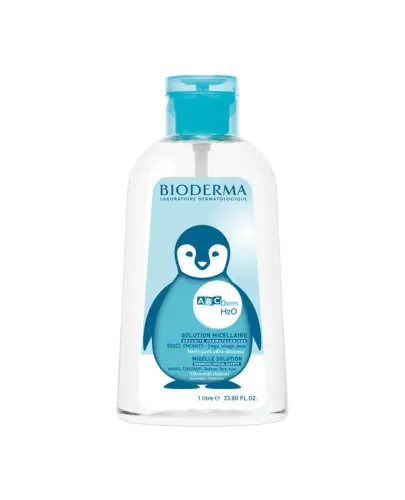 Bioderma ABCDerm H2O Woda micelarna do oczyszczania skóry niemowląt i dzieci, 1 l - Delikatnie oczyszcza, usuwa zanieczyszczenia i nawilża skórę dziecka