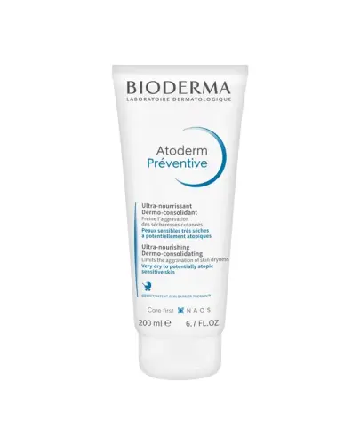 Bioderma Atoderm Preventive Krem odżywczy wzmacniający skórę dla dzieci i niemowląt, 200 ml  - Wzmacnianie naturalnej bariery ochronnej skóry dziecka