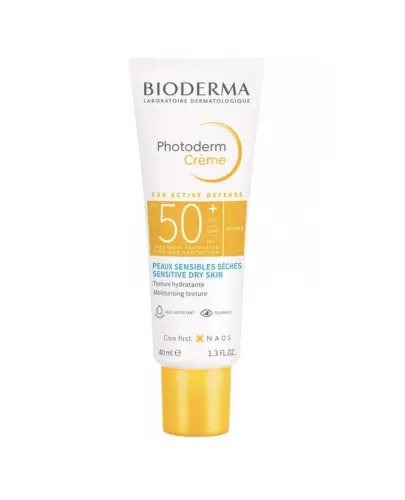 Bioderma Photoderm Creme, krem do skóry suchej SPF 50+, 40 ml - Krem do skóry suchej, który zapewnia ochronę przeciwsłoneczną